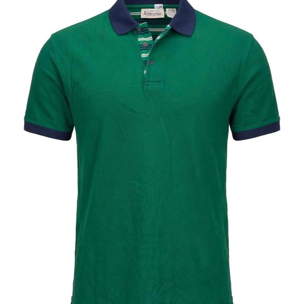 Aeropostale Polo Shirt Mens Small Green Blue Color Block Vintage 90s Y2K Golf